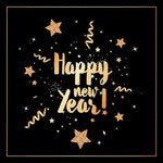 Lunch Napkin - New Year Glitter BLACK