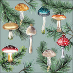 Lunch Napkin - Mushroom Ornaments Mint