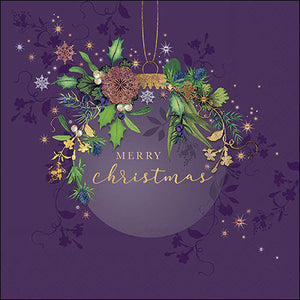 Lunch Napkin - Elegant Christmas Bauble PURPLE