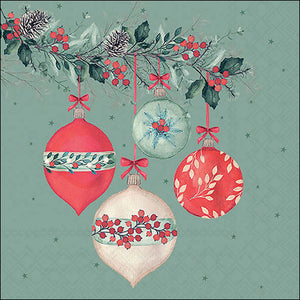 Lunch Napkin - Berry Baubles GREEN