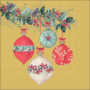 Lunch Napkin - Berry Baubles GOLD