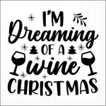 Lunch Napkin - Wine Christmas WHITE