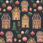 Lunch Napkin - Christmas At Home BLACK