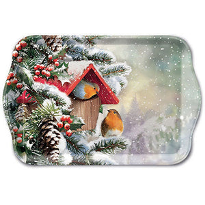 TRAY - House With Robins (13 x 21cm)