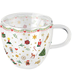 MUG (Double Wall) - Ornaments All Over RED (200 mL)