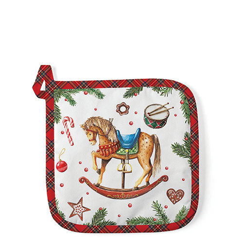 Pot Holder - Classic Rocking Horse WHITE