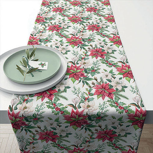 TABLE RUNNER (Cotton) - Christmas Florals