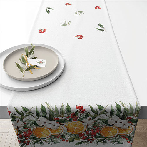 TABLE RUNNER (Cotton) - Winter Oranges
