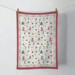 Kitchen Towel - Ornaments All Over RED