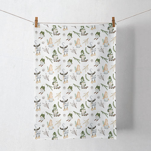 Kitchen Towel - Forest Gnomes WHITE