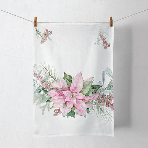 Kitchen Towel - PINK Poinsettia
