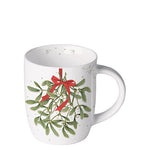 MUG - Mistletoe With Bow WHITE (200 mL)