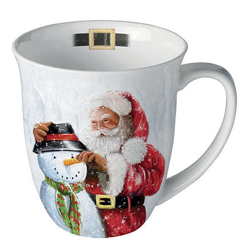 MUG (Fine Bone China) - Santa And Snowman (400 m