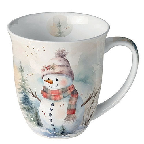 MUG (Fine Bone China) - Snowman In Nature (400 m