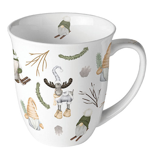 MUG (Fine Bone China) - Forest Gnomes WHITE (400 m