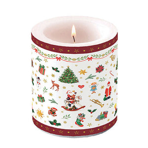 Candle MEDIUM - Ornaments All Over RED