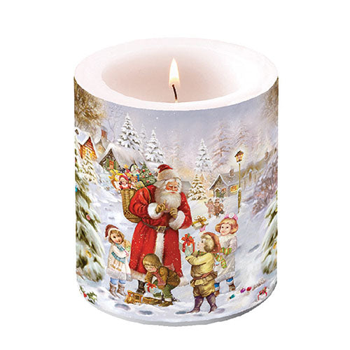Candle MEDIUM - Santa bringing presents