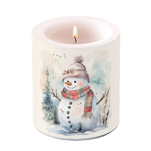 Candle MEDIUM - Snowman In Nature