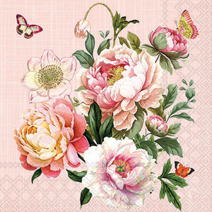 Cocktail Napkin - Peony Bouquet