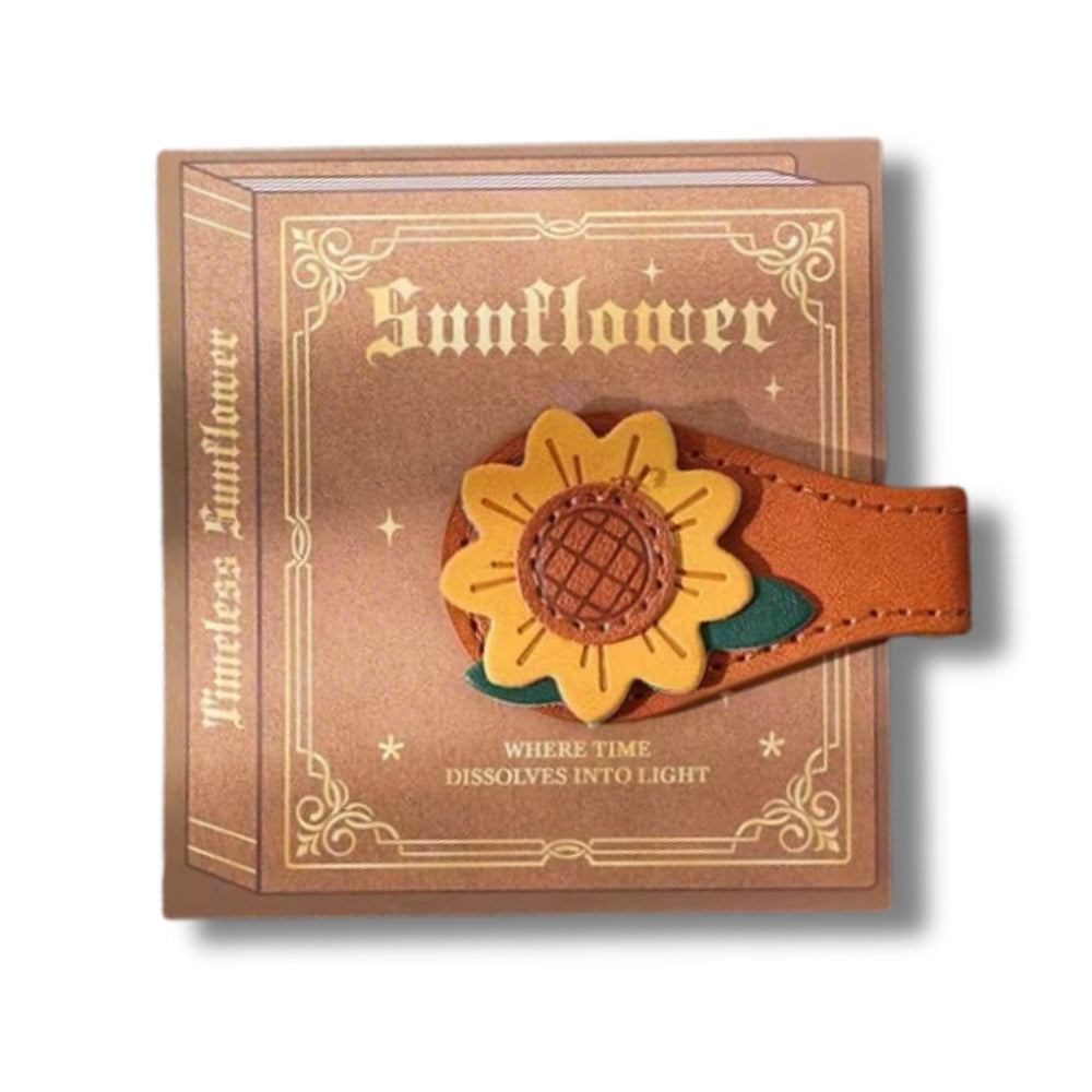 Bookmark (Magnetic) - Leather SUNFLOWER