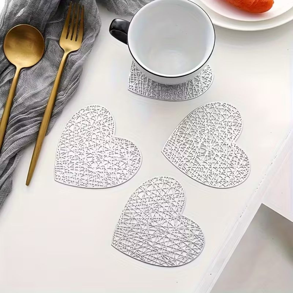 Coaster - Heart Set SILVER