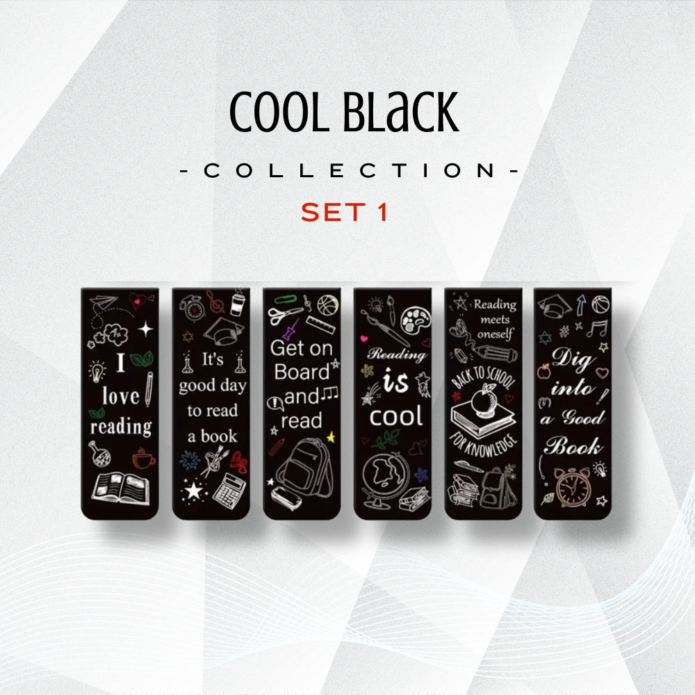 Bookmark (Magnetic) - Cool Black Series (Set 1)