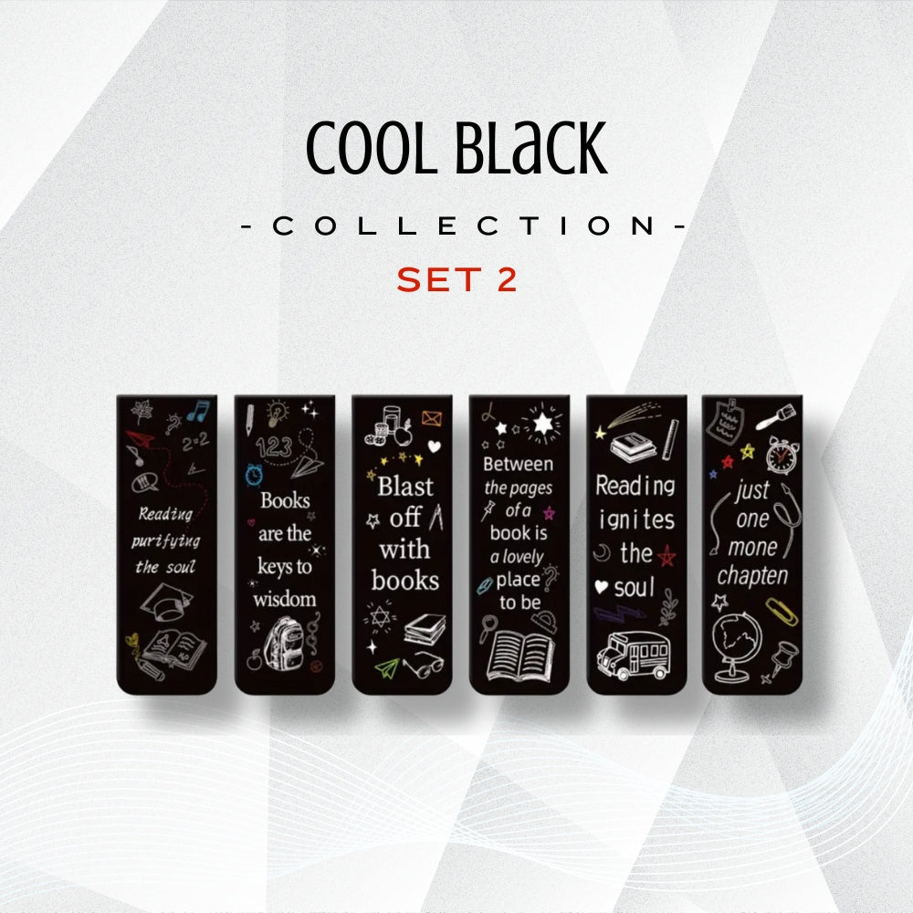 Bookmark (Magnetic) - Cool Black Series (Set 2)