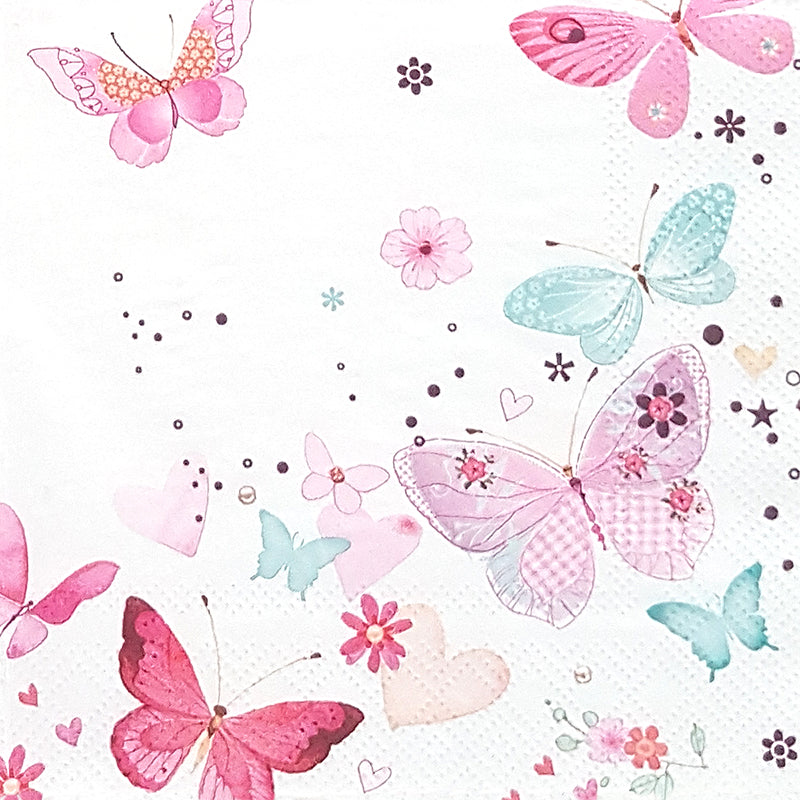 Cocktail Napkin - Lovely Butterflies