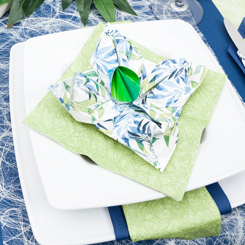 Cocktail Napkin - Watercolour Leaves GREEN - Image 2