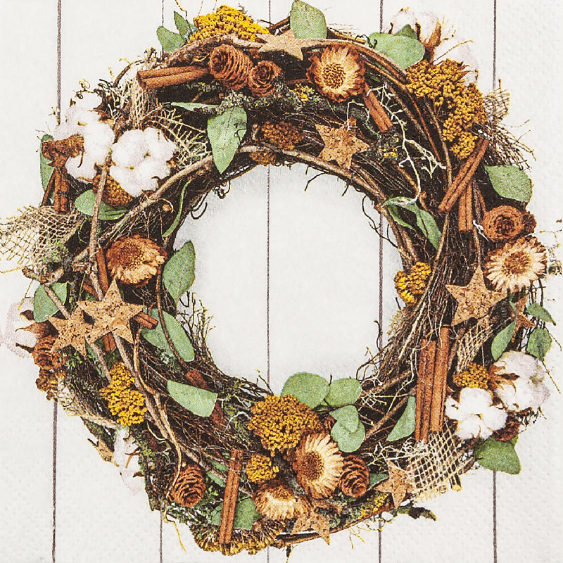 Cocktail Napkin - Country Wreath