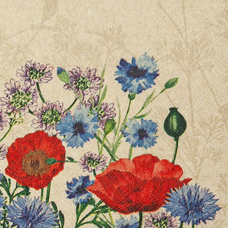 Cocktail Napkin - Wild Poppies RECYCLED