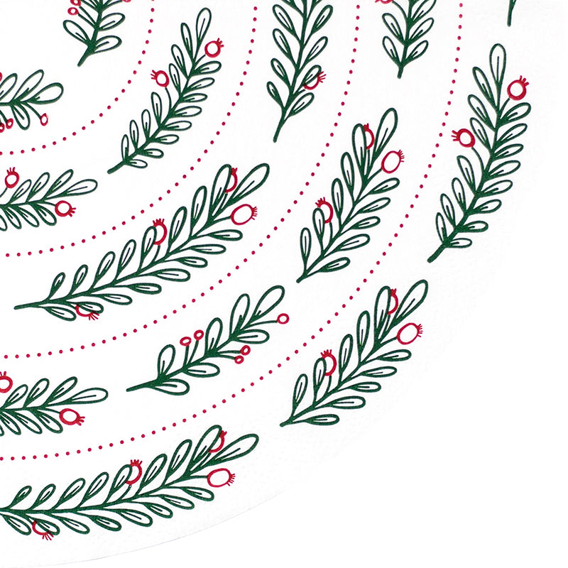 Lunch Napkin - Christmas Tree Twigs (SHAPED EDGE)