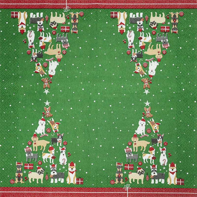 Lunch Napkin - Christmas Dogs - Image 1