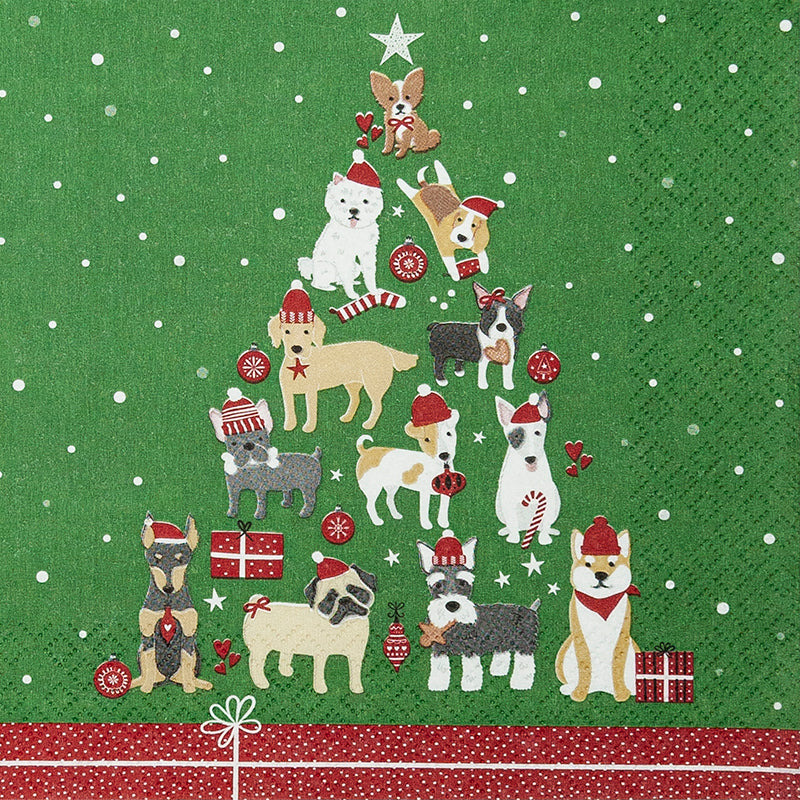 Lunch Napkin - Christmas Dogs