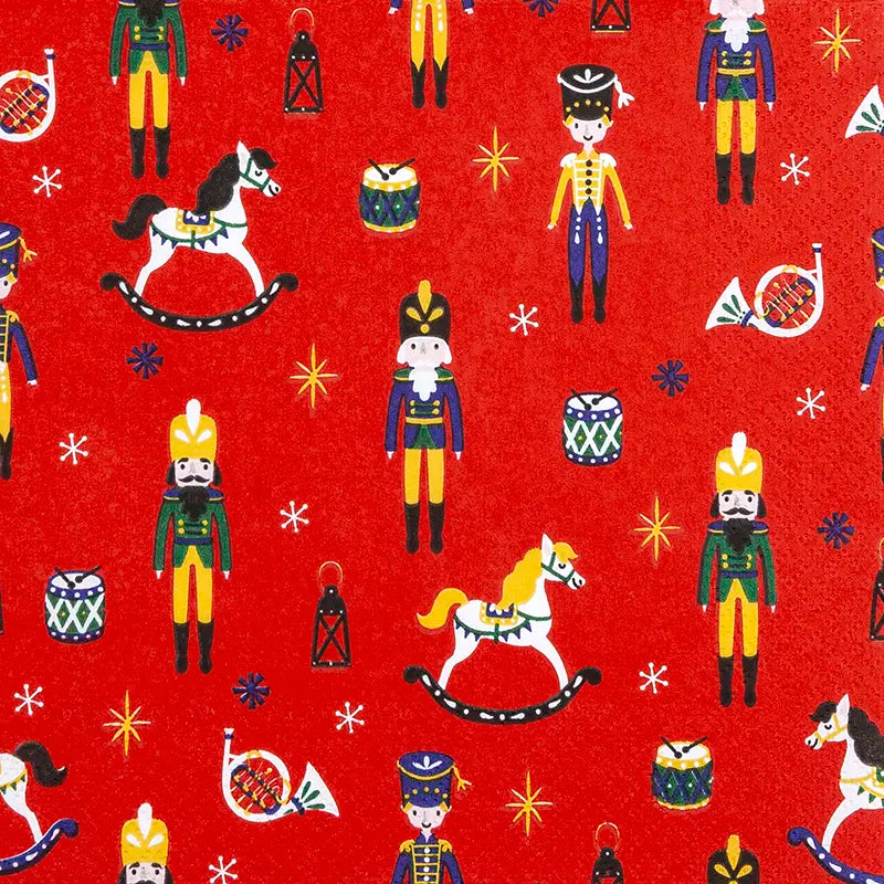 Lunch Napkin - Christmas Toys RED