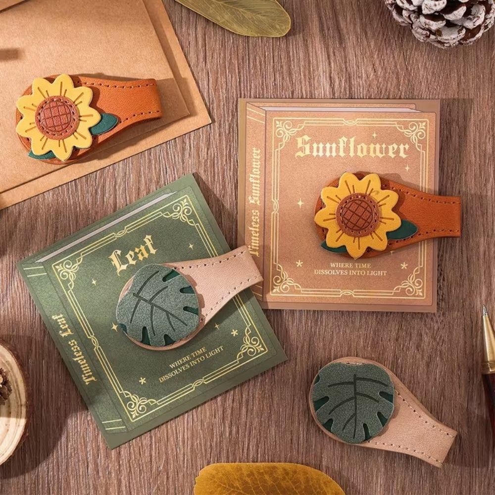 Bookmark (Magnetic) - Leather SUNFLOWER