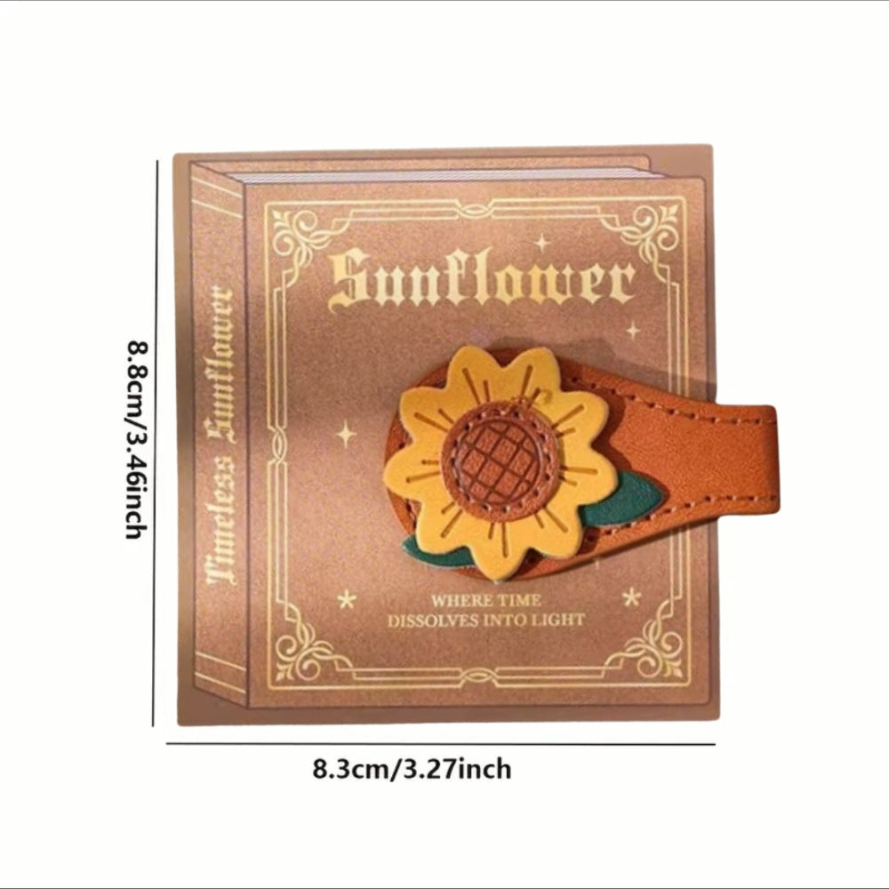 Bookmark (Magnetic) - Leather SUNFLOWER