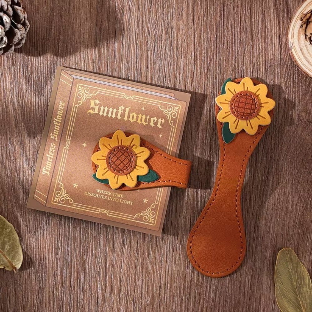 Bookmark (Magnetic) - Leather SUNFLOWER
