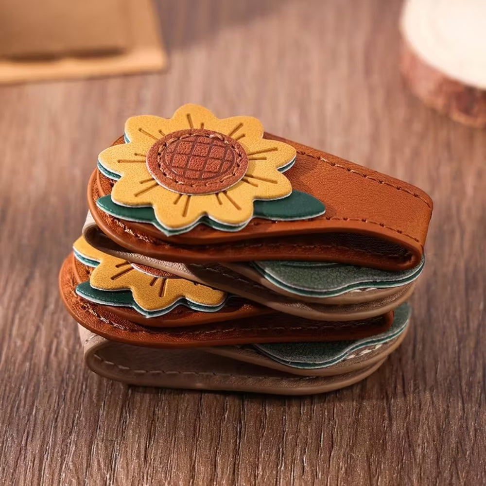 Bookmark (Magnetic) - Leather SUNFLOWER