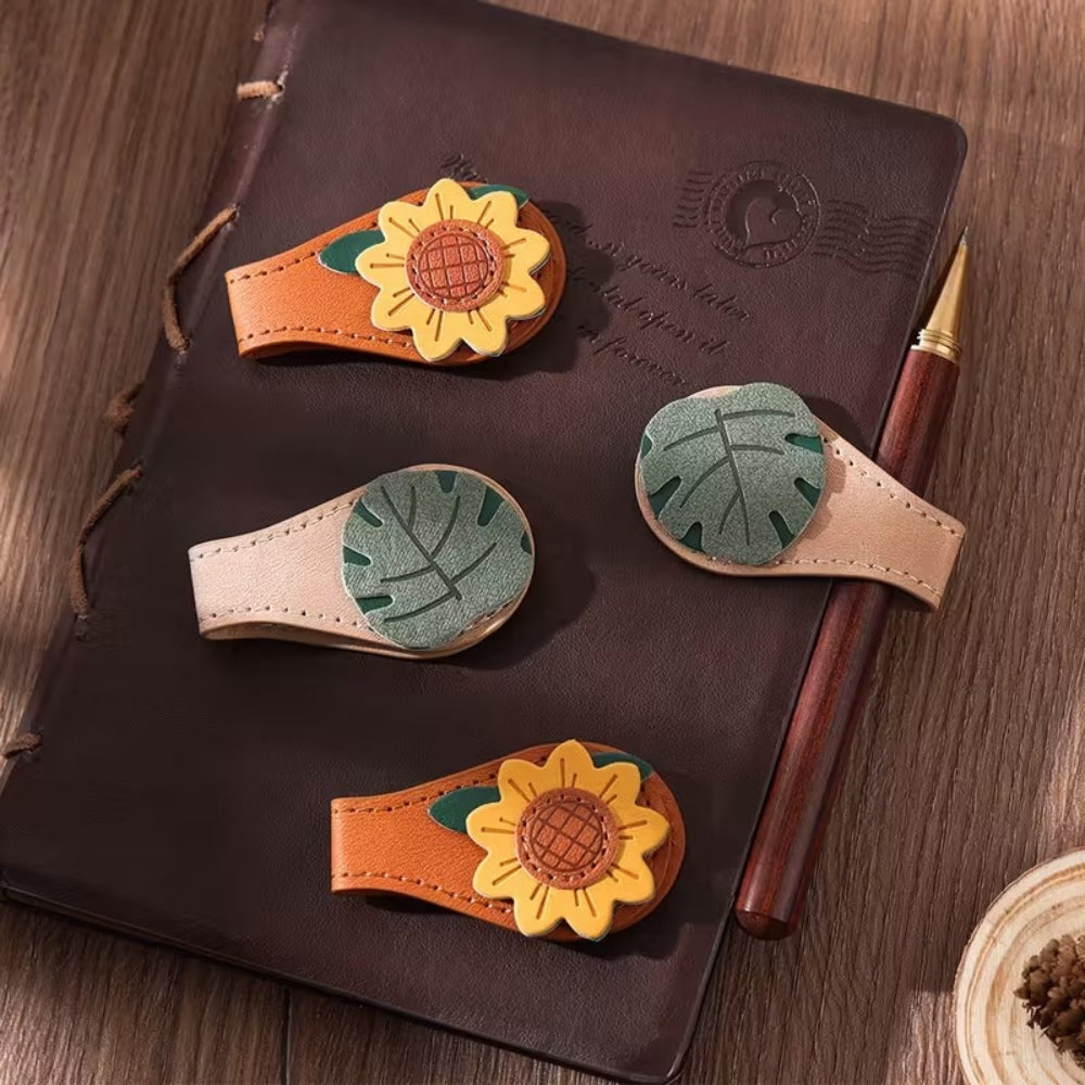 Bookmark (Magnetic) - Leather SUNFLOWER