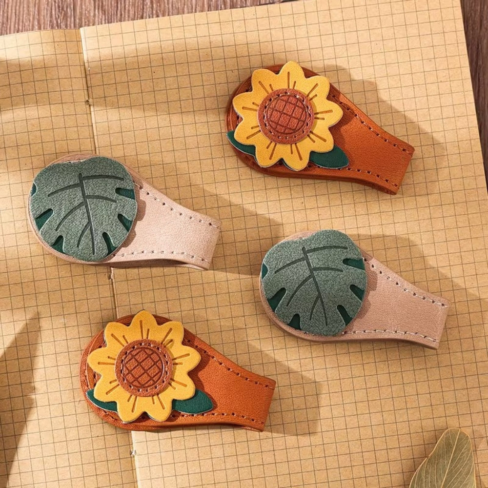 Bookmark (Magnetic) - Leather SUNFLOWER