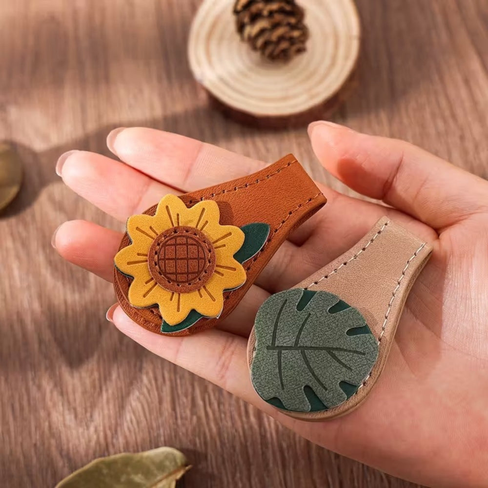 Bookmark (Magnetic) - Leather SUNFLOWER