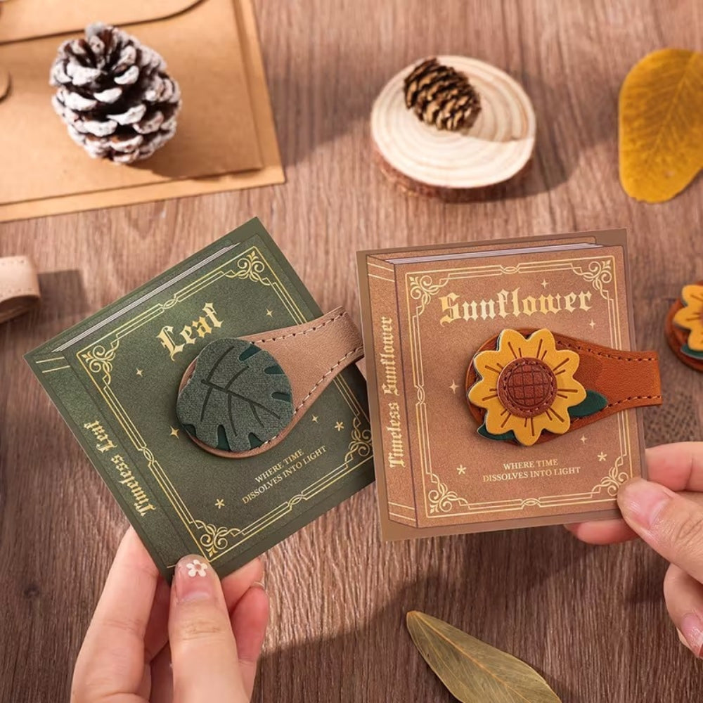 Bookmark (Magnetic) - Leather SUNFLOWER