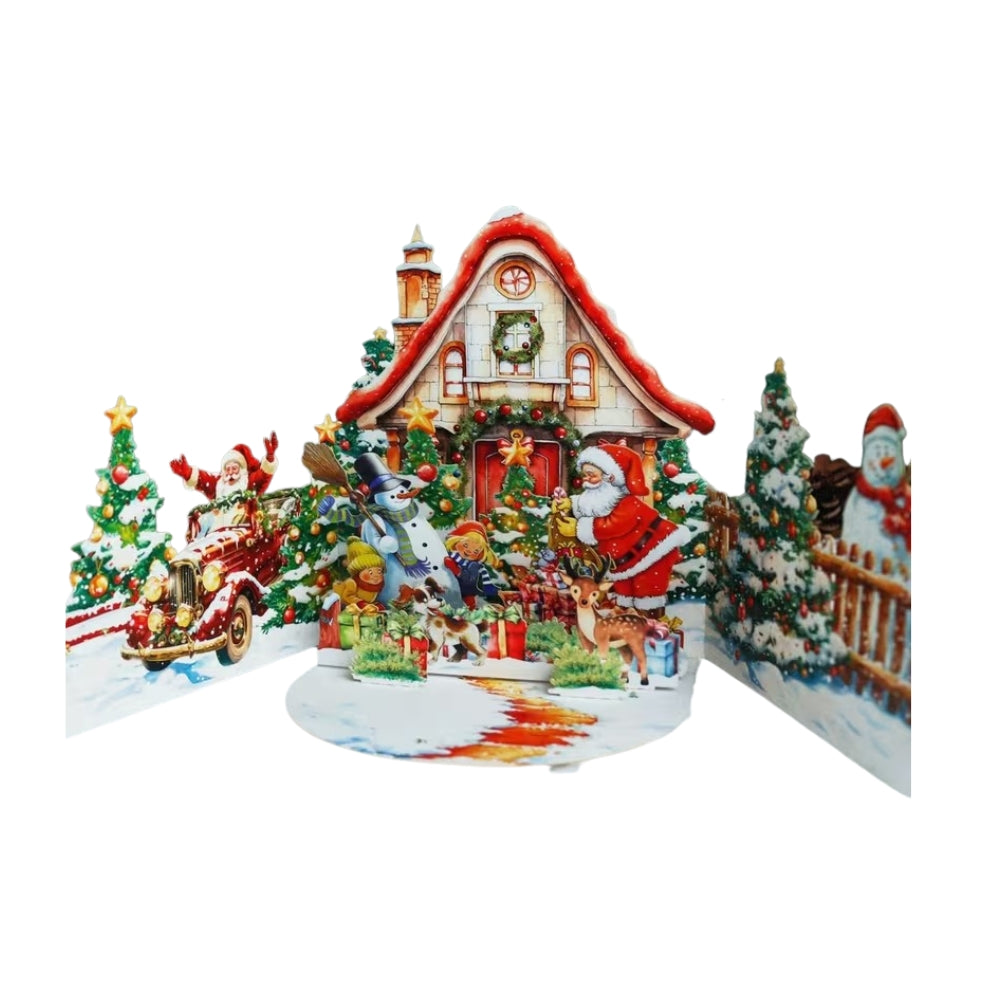 POP-UP 3D Greeting Card (Christmas) - Santa's Visit