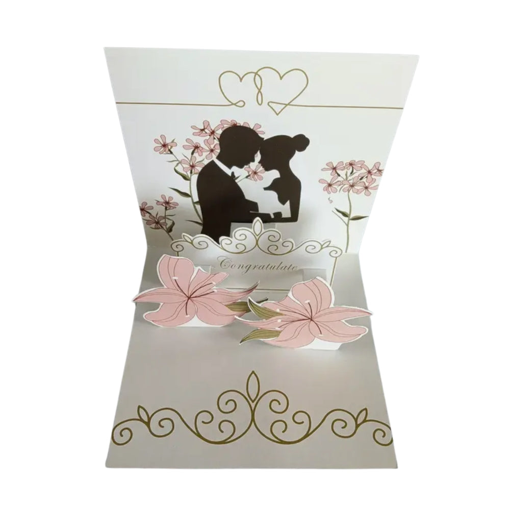 POP-UP 3D Greeting Card (Love) - Sweet Wedding Congratulations