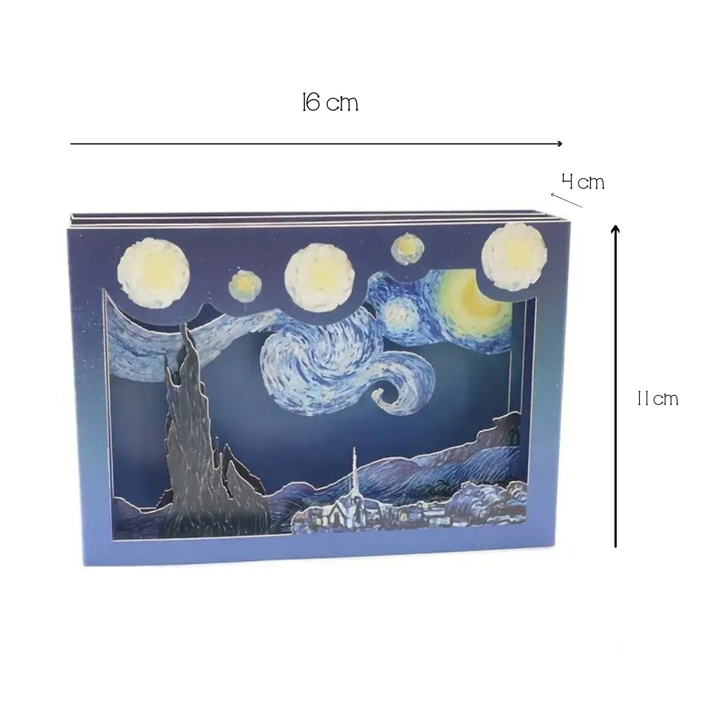 POP-UP 3D Greeting Card (Arts) - The Starry Night (Van Gogh Series)