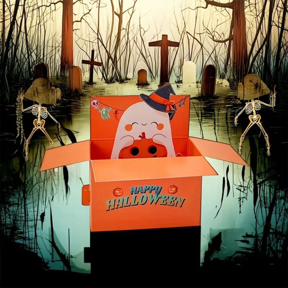 POP-UP 3D Greeting Card (Halloween) - Happy Ghost