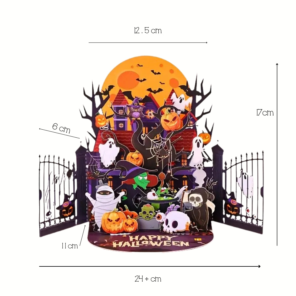 POP-UP 3D Greeting Card (Halloween) - Haunted Halloween