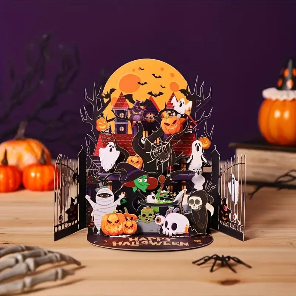 POP-UP 3D Greeting Card (Halloween) - Haunted Halloween