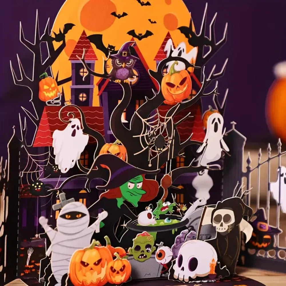 POP-UP 3D Greeting Card (Halloween) - Haunted Halloween